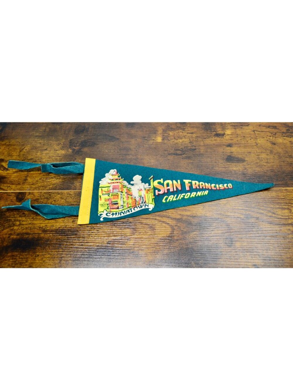 Vintage San Francisco Chinatown Felt Pennant Souvenir 12 inches